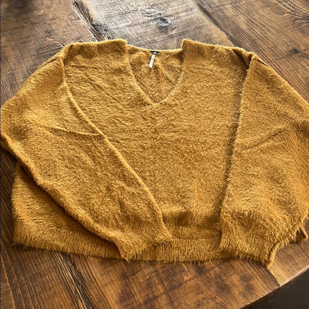 Free People Cozy Mustard Sweater